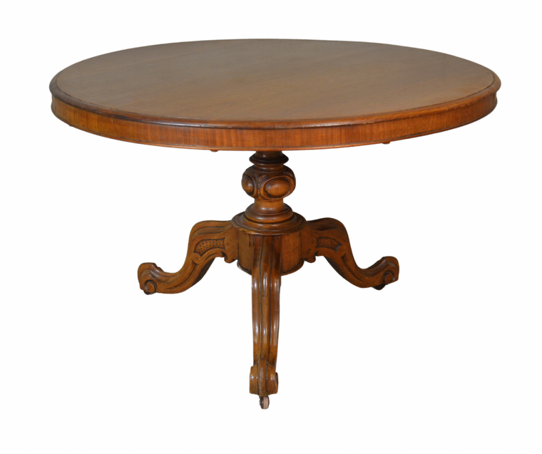 SOLD Antique Dining Table/French Pedestal Tilt Top Hall Table - 46” Diameter