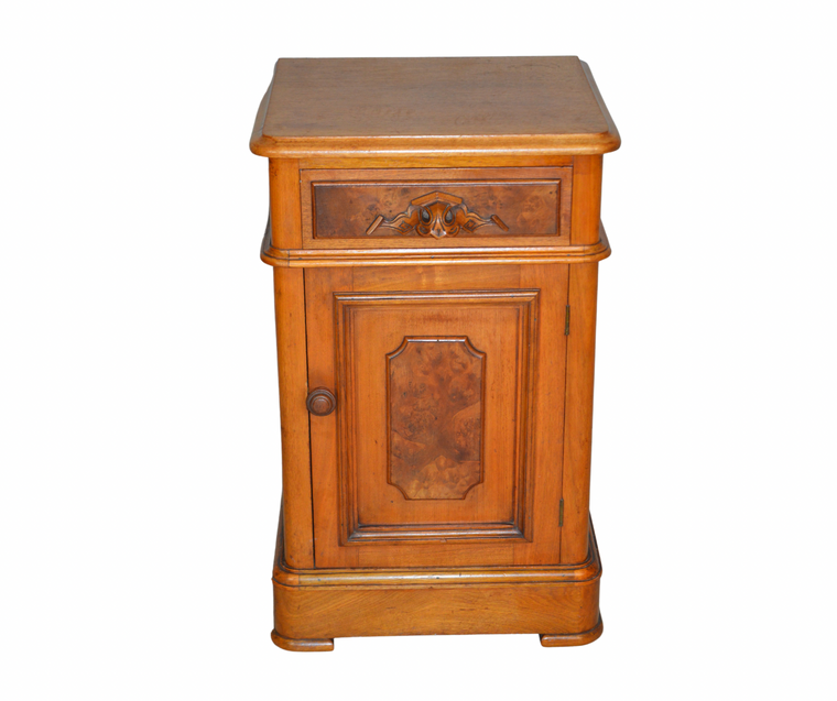 SOLD Antique Nightstand, Victorian Walnut Half Commode