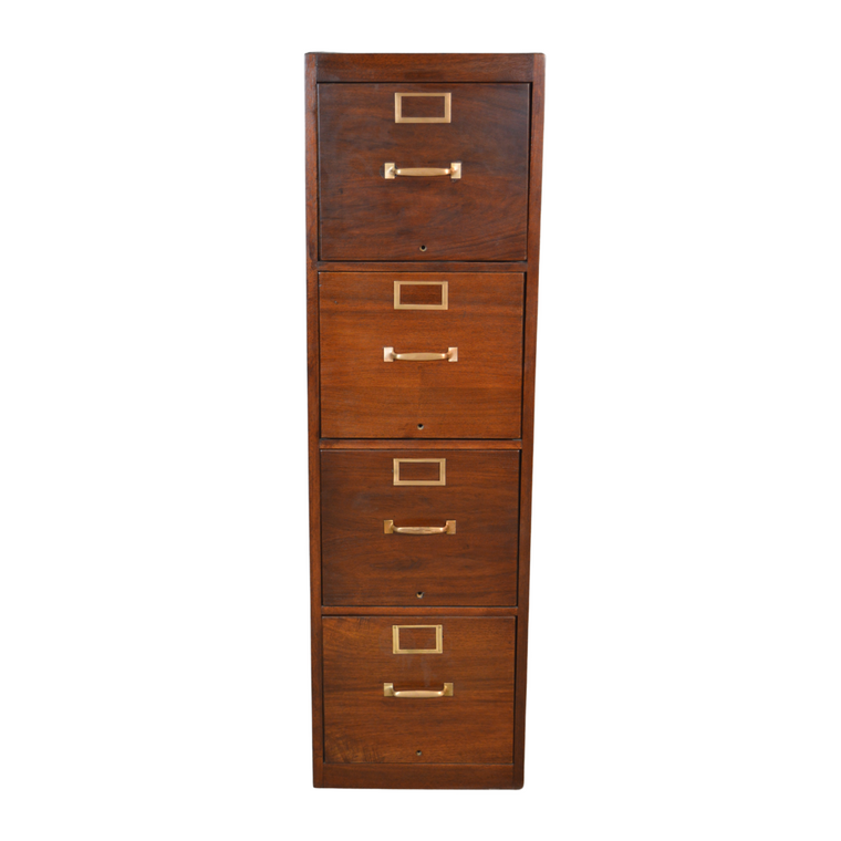 SOLD Antique Mahogany File Cabinet - 4 Drawer