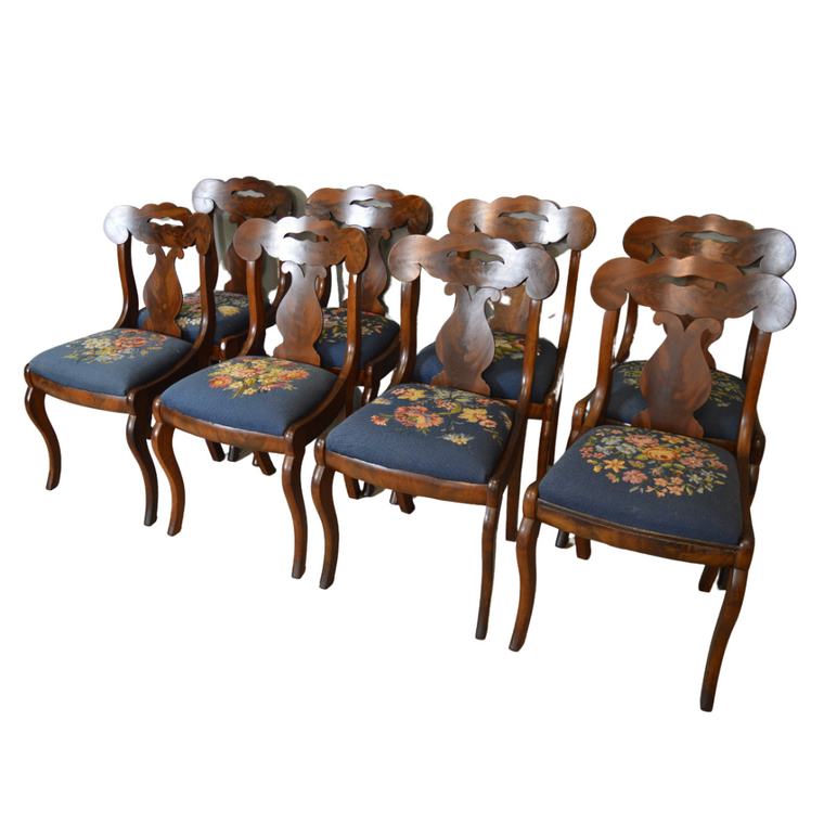 SOLD Antique Empire Dining Room Chairs - Set of 8