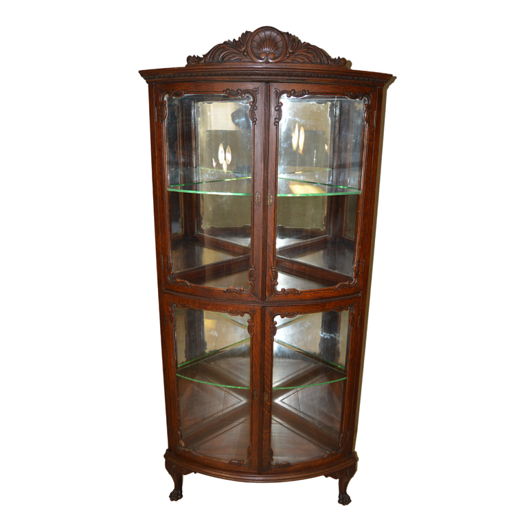 SOLD Antique Victorian Corner China Cabinet - Flint Horner