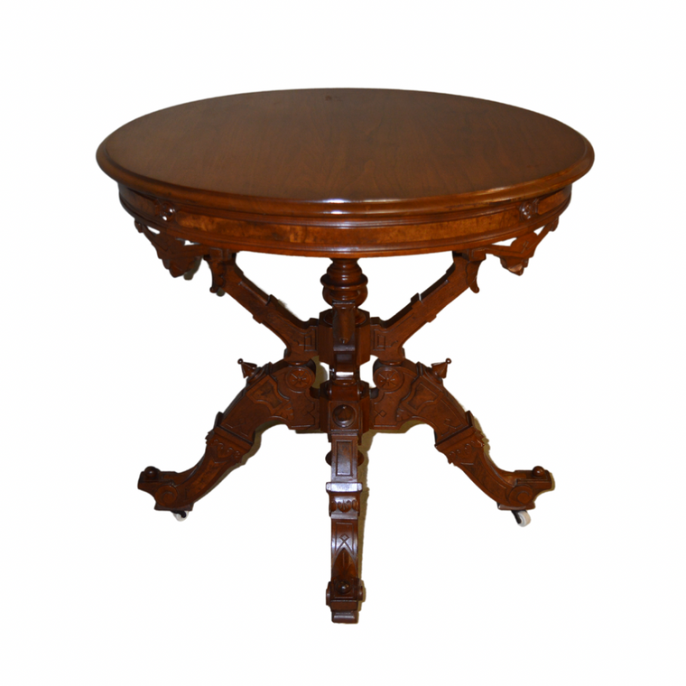 SOLD Antique Victorian Renaissance 32" Round Parlor Table