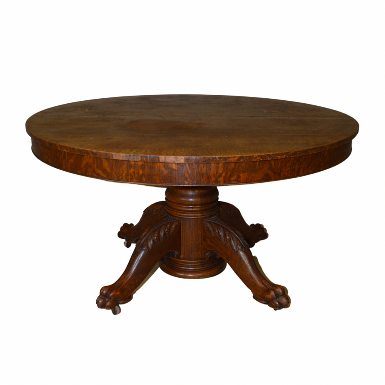 SOLD Antique Dining Room Table, Carved Oak Banquet Table