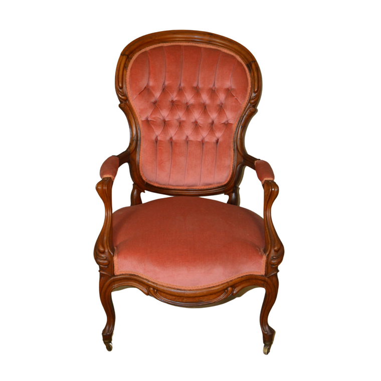 SOLD Antique Parlor Chair, Victorian Gentleman’s Chair
