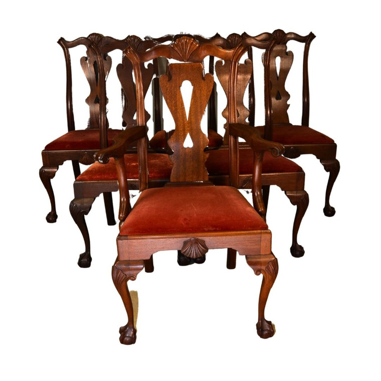 SOLD Antique Dining Room Chairs, Custom Mahogany Ball & Claw