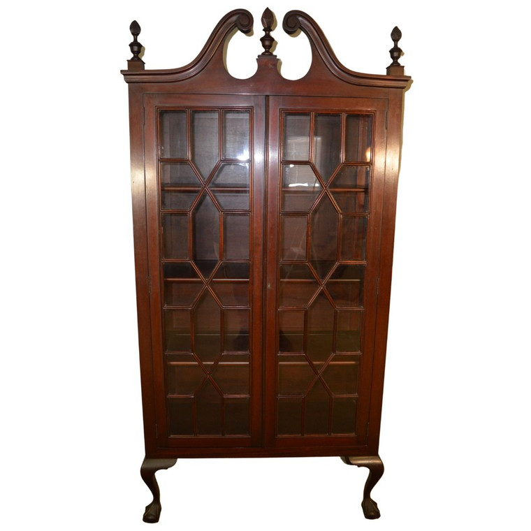 SOLD Antique Mahogany Chippendale Ball and Claw China Cabinet
