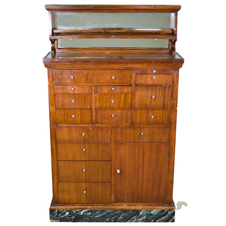 SOLD Antique Mahogany Multi-Drawer Dental Cabinet