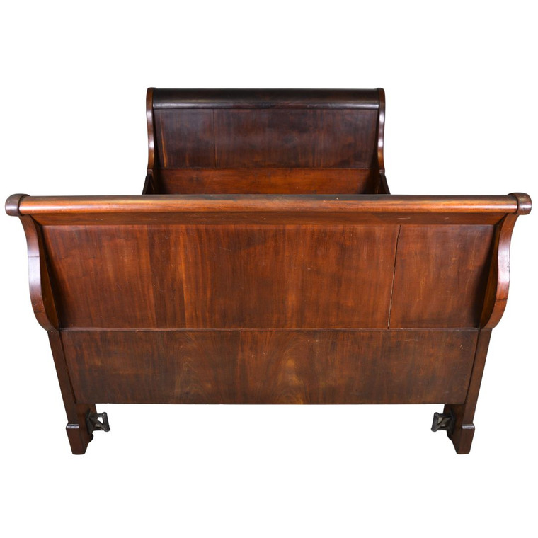 SOLD Antique Period Empire Full Size Sleigh Bed