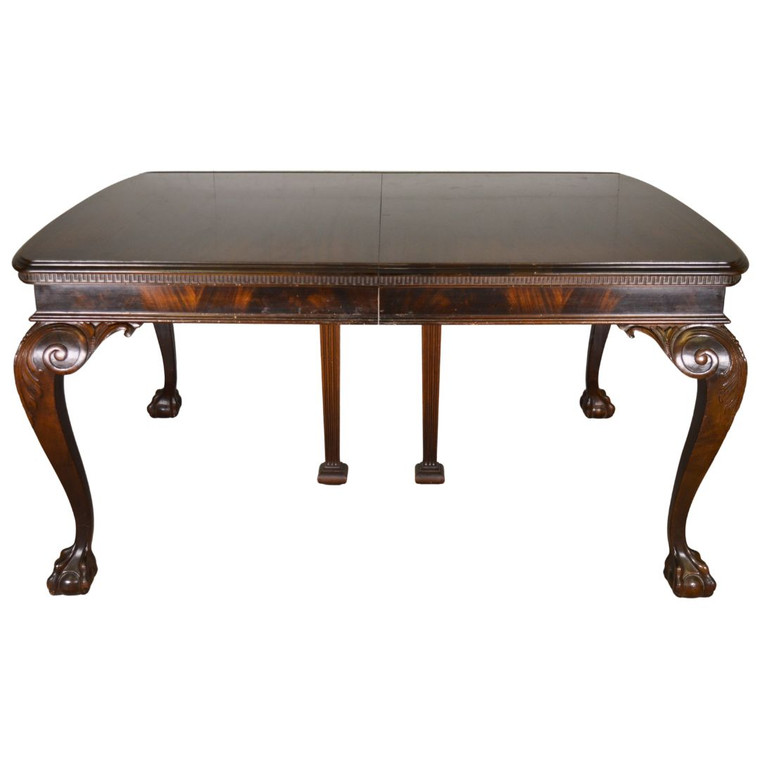 SOLD Antique Mahogany Dining Table with large Ball and Claw Feet