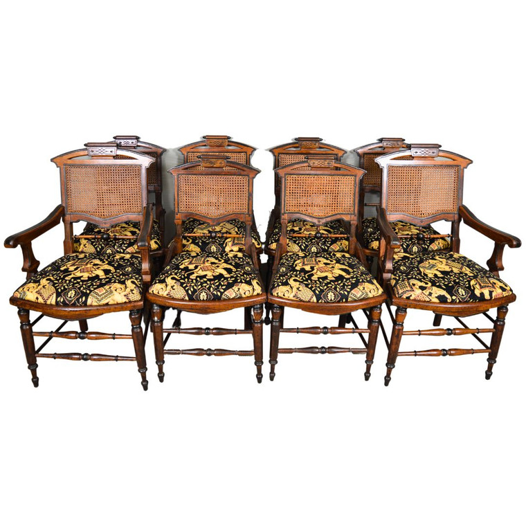 SOLD Antique Set of 8 Victorian Carved Dining Chairs – Rare