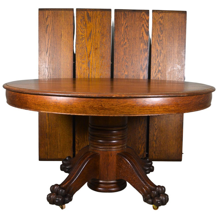 SOLD Antique Oak Claw Foot Banquet Table
