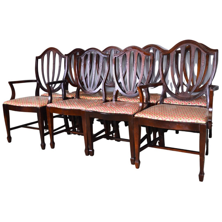 SOLD Antique Set of 8 Mahogany Dining Chairs by Ebert