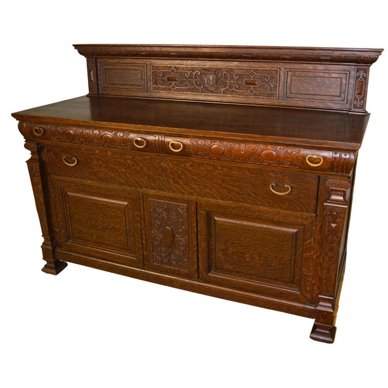 SOLD Antique Oak Carved Sideboard, Oak Buffet