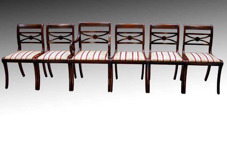 SOLD Set of Six Duncan Phyfe Mahogany Dining Chairs