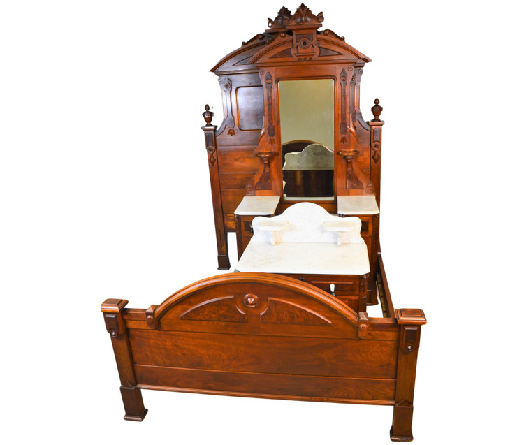 SOLD Antique Victorian 3 Piece Marble Top Bedroom Suite