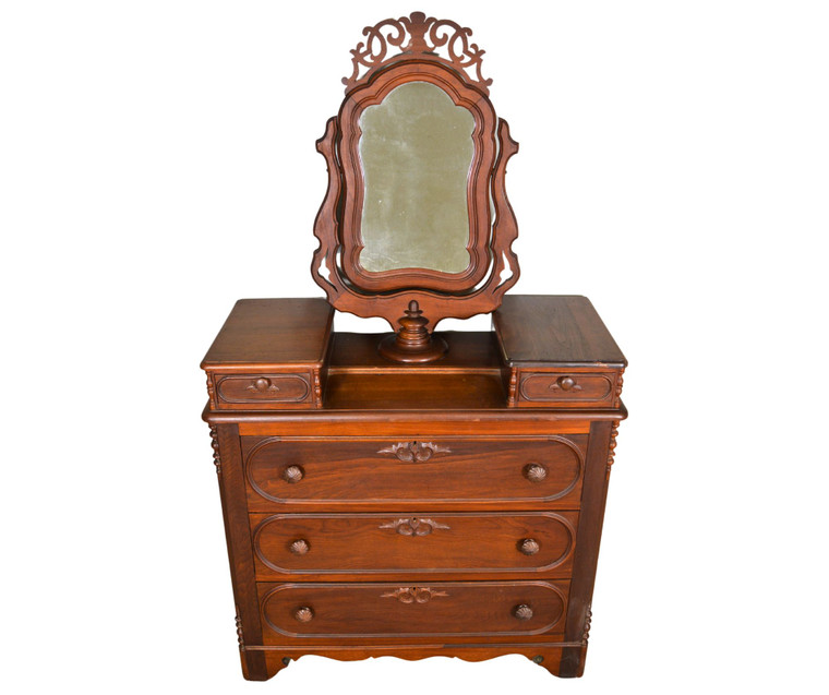 SOLD Antique Victorian Walnut Chest with Mirror
