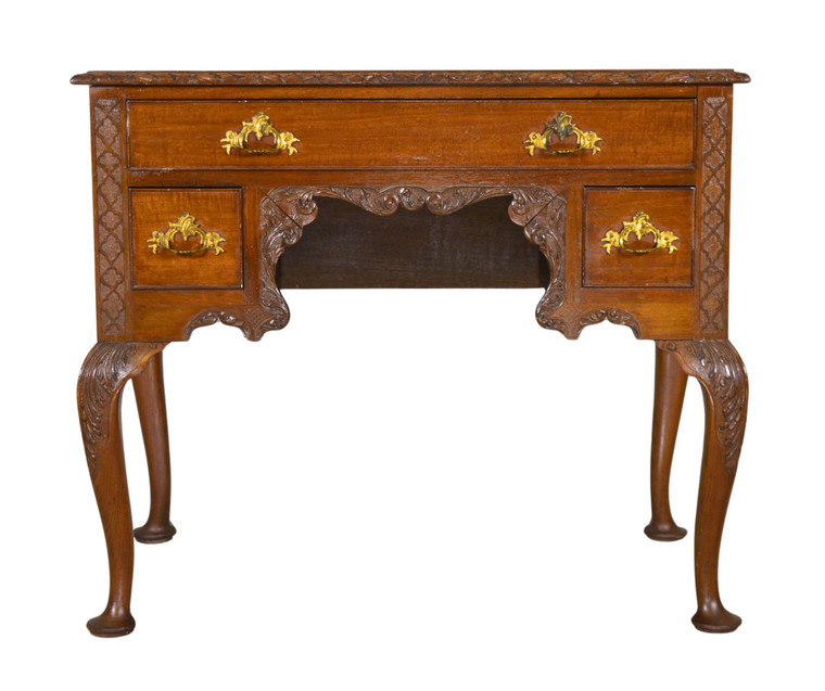 Antique Carved Oak Ladies Writing Desk / Vanity #21965
