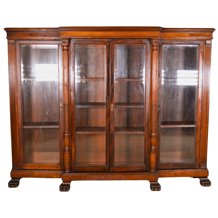SOLD Antique Mahogany Four Door Breakfront Bookcase