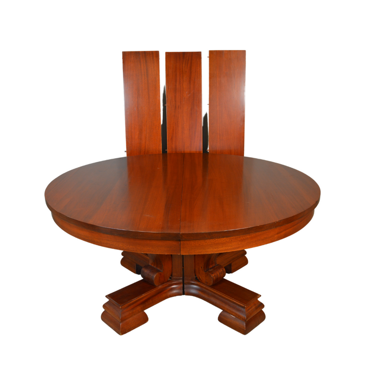 SOLD Antique Mahogany Dining Table, Round Banquet Table - High