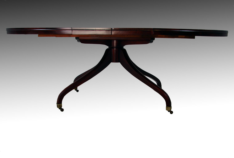 SOLD Spider Base Mahogany Dining table By Drexel w/2 leaves