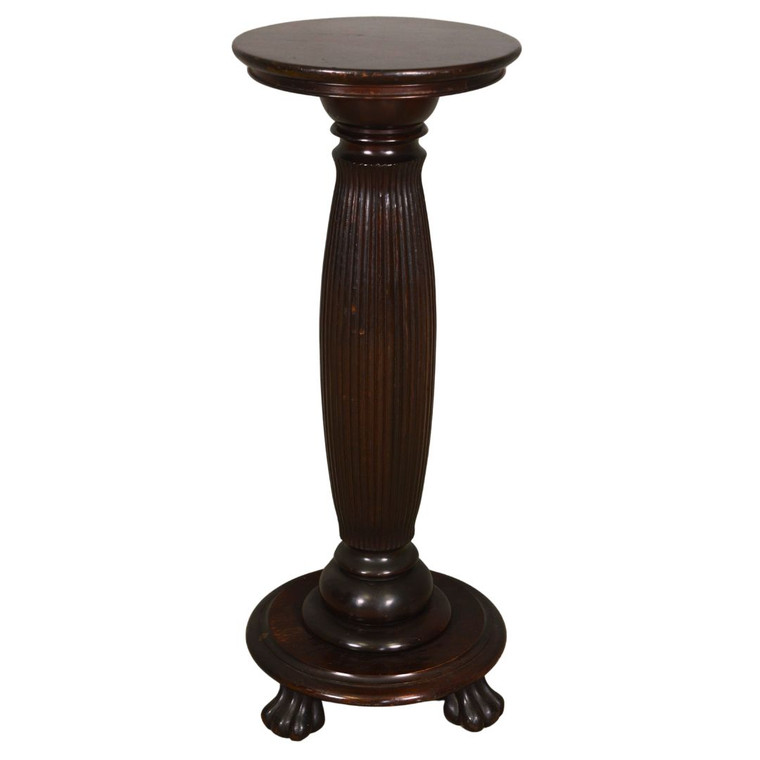 SOLD Antique Mahogany Claw Foot Tall Plant Stand
