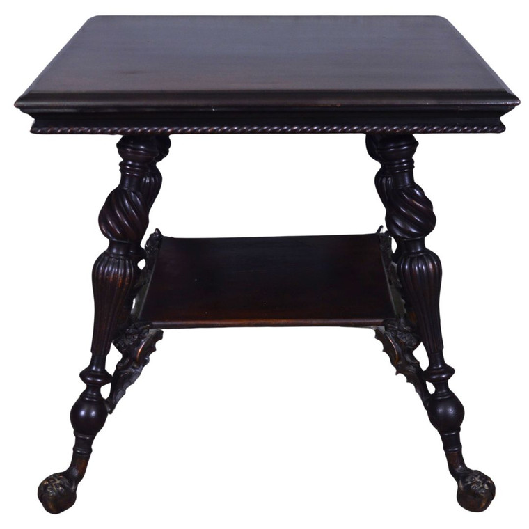 SOLD Antique Victorian Merklen Style Claw Foot Barley Twist Parlor Stand