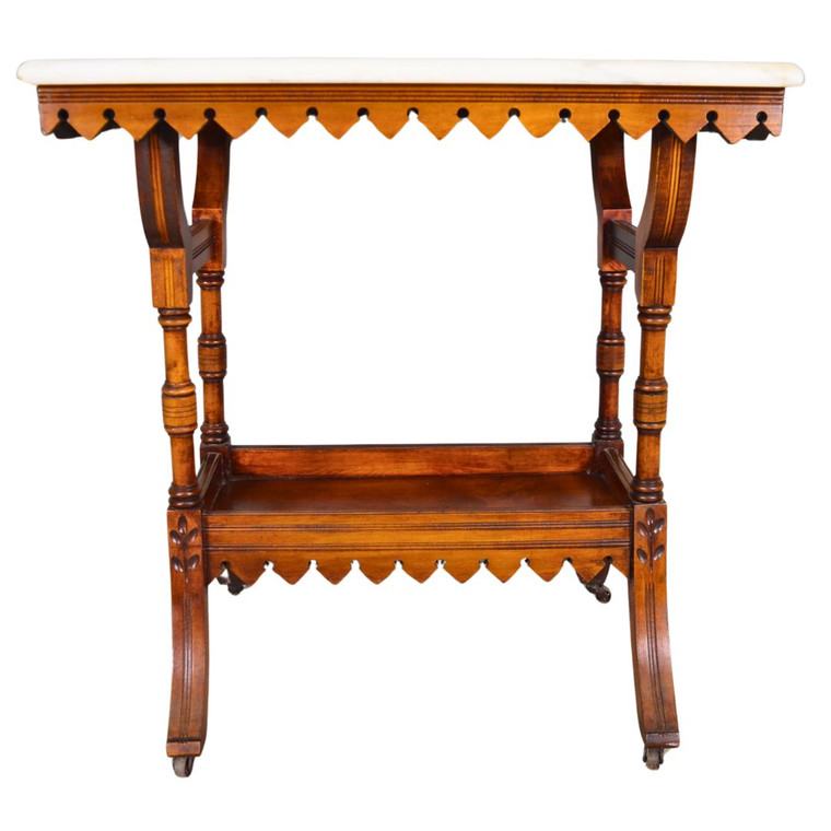 SOLD Antique Marble Top Bedside Stand / End Table