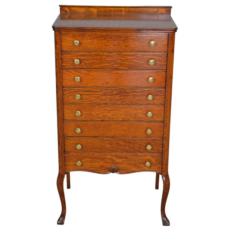 SOLD Antique Tiger Oak Jewelry Cabinet, Watch Cupboard or Coin Cabinet