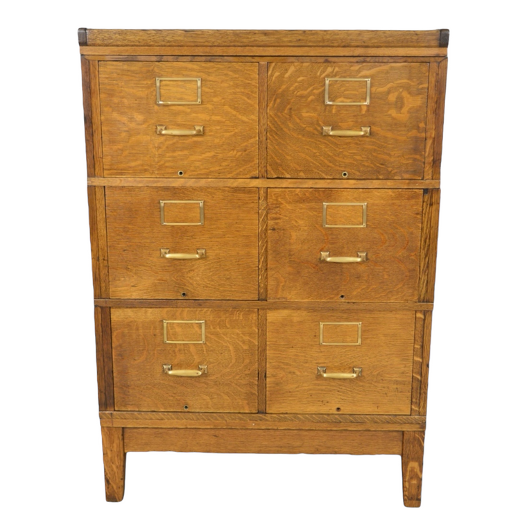 SOLD Antique Oak Sectional File Cabinet