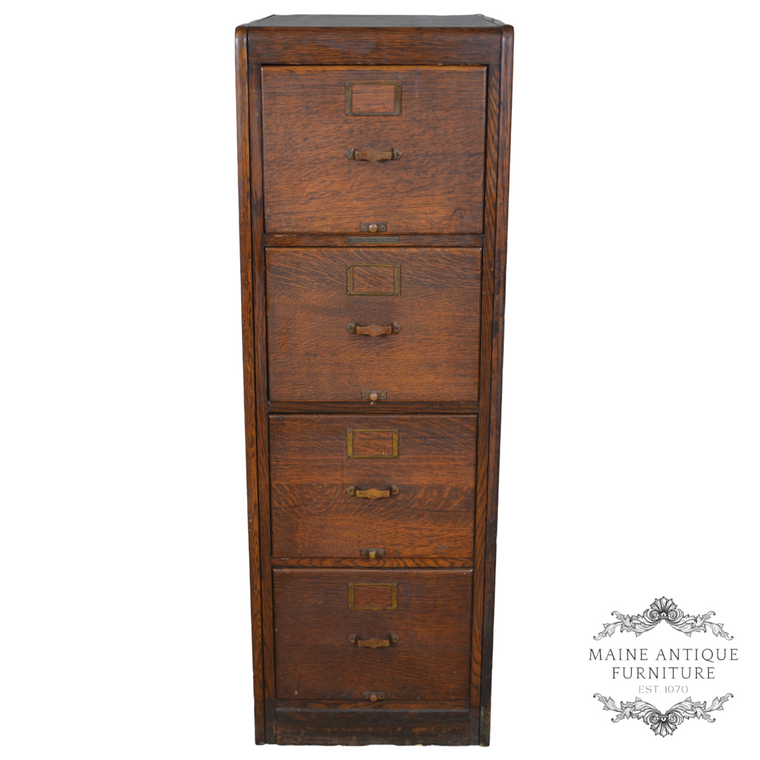 SOLD Antique Victorian Oak Four Drawer File Cabinet – Bureau of Sole Makers