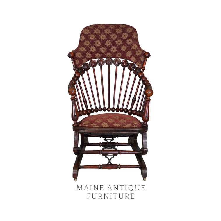 SOLD Antique Victorian Platform Lollipop Rocker by Hunzinger