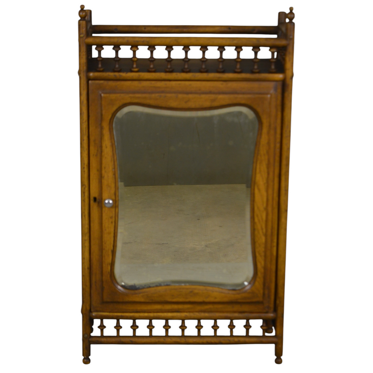 SOLD Antique Stick and Ball Bevel Glass Medicine Cabinet