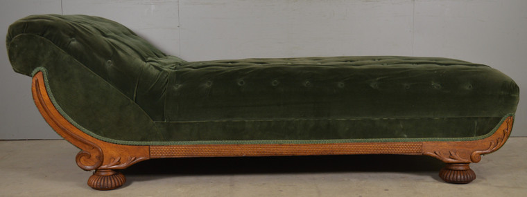 SOLD Antique Victorian Carved Oak Fainting Sofa, 1890s, Tiger Sawn Oak