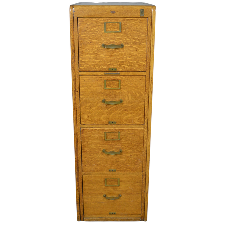 SOLD Antique Oak Four-Drawer File Cabinet, Library Bureau Sole Makers, 1890s