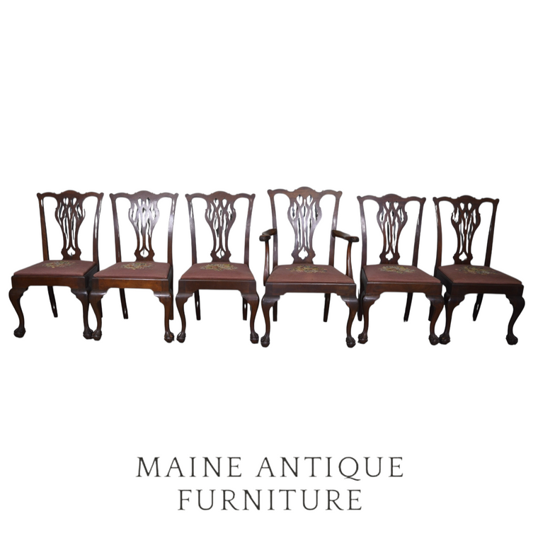 Set of 6 Mahogany Chippendale Ball & Claw Dining Chairs #22440