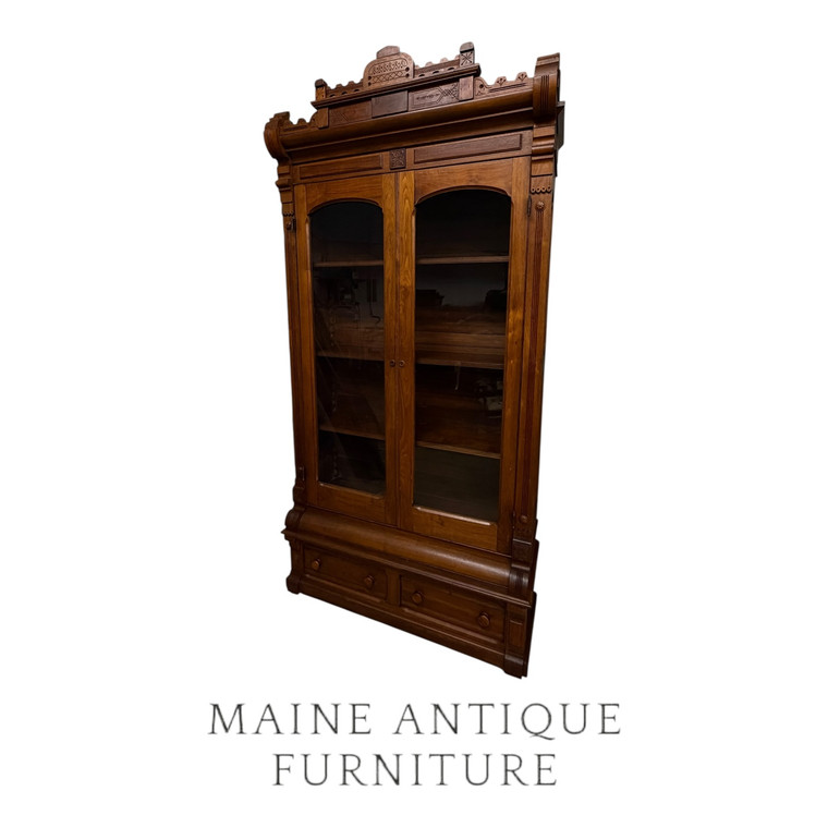 SOLD Victorian Eastlake Walnut Bookcase, 1880s