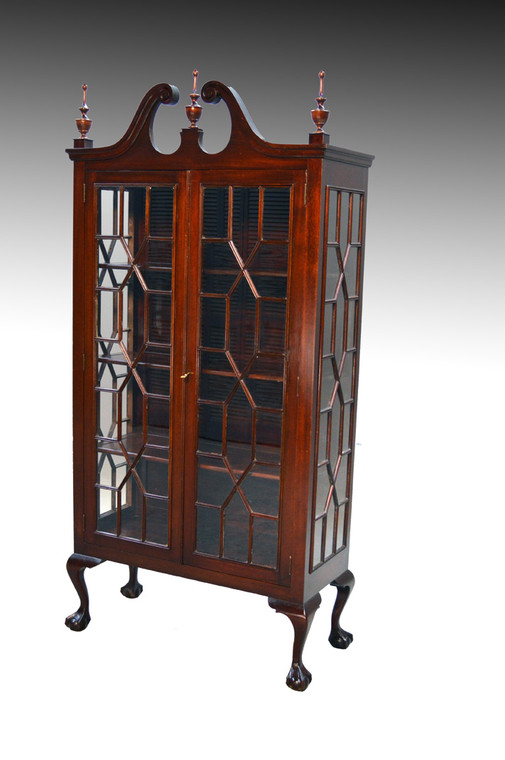SOLD Antique Mahogany Chippendale Ball and Claw China Closet