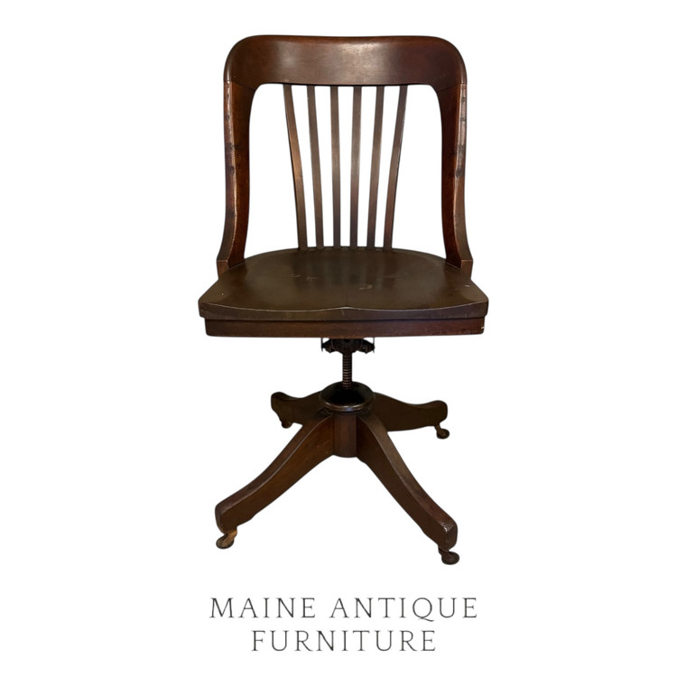 SOLD Antique Victorian Mahogany Swivel Office Chair – Adjustable Tilt-Back