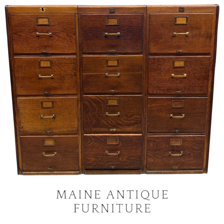 SOLD Antique Oak 12-Drawer Library Bureau File Cabinet - c.1890-1908