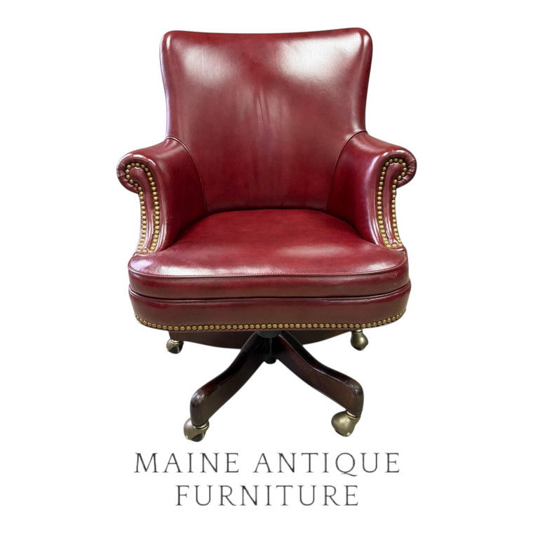 SOLD Vintage Leather Office Chair by Hancock & Moore - c.1980s-1990s