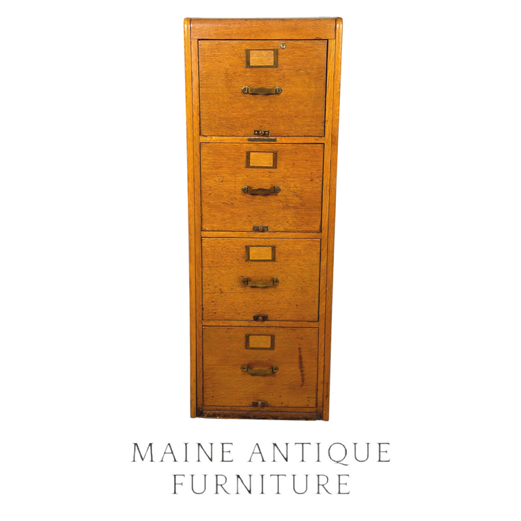Antique Oak 4-Drawer File Cabinet by Library Bureau – c.1900s #22599