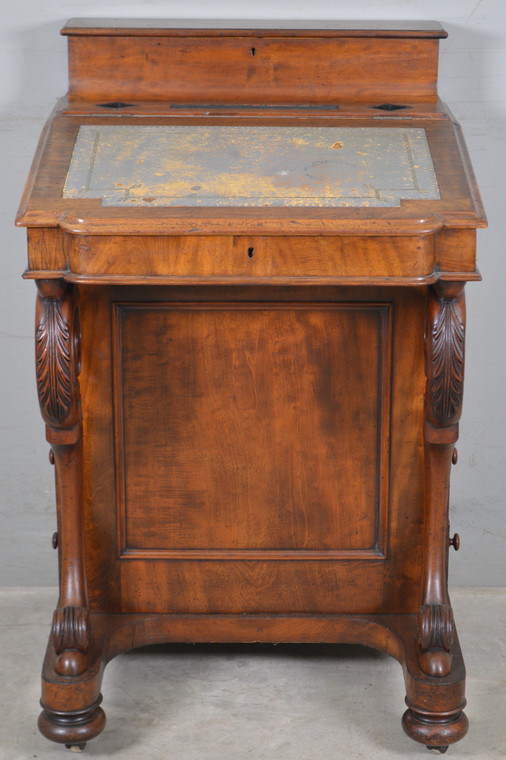 Antique Victorian Carved Davenport Desk / Shipmasters Desk #22399