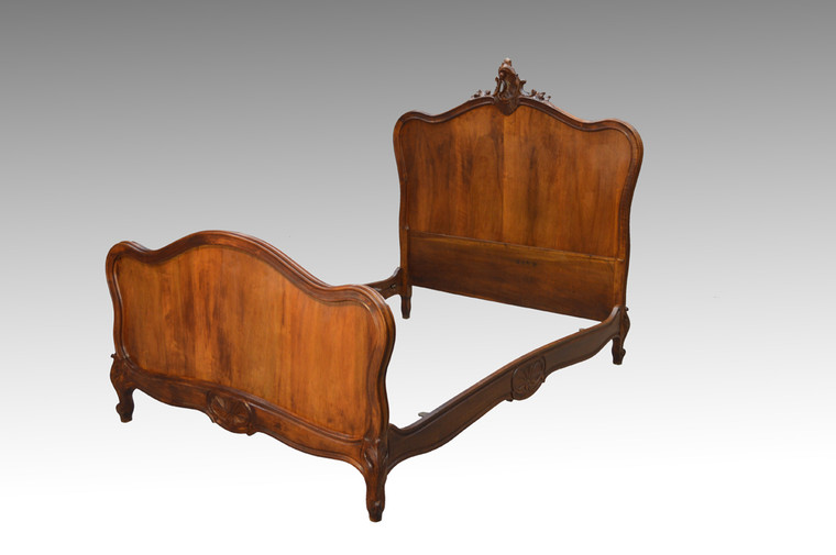 SOLD Antique French Cherry Carved Bed