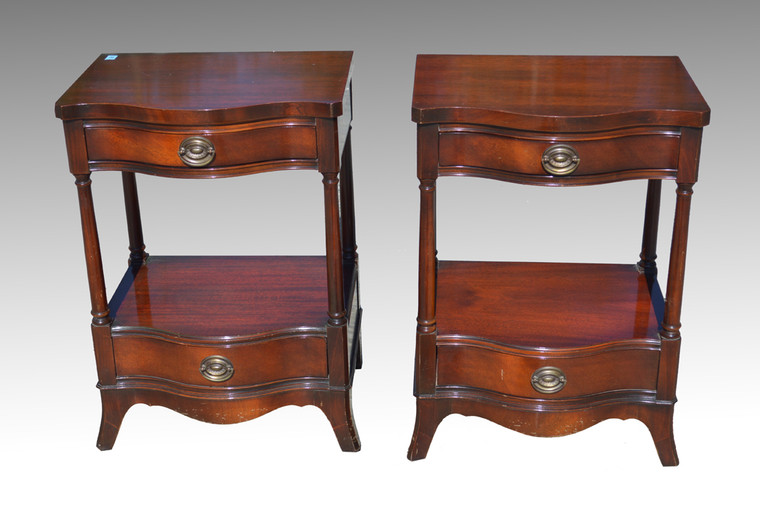 SOLD Pair of Duncan Phyfe Mahogany Night Stands By Drexel