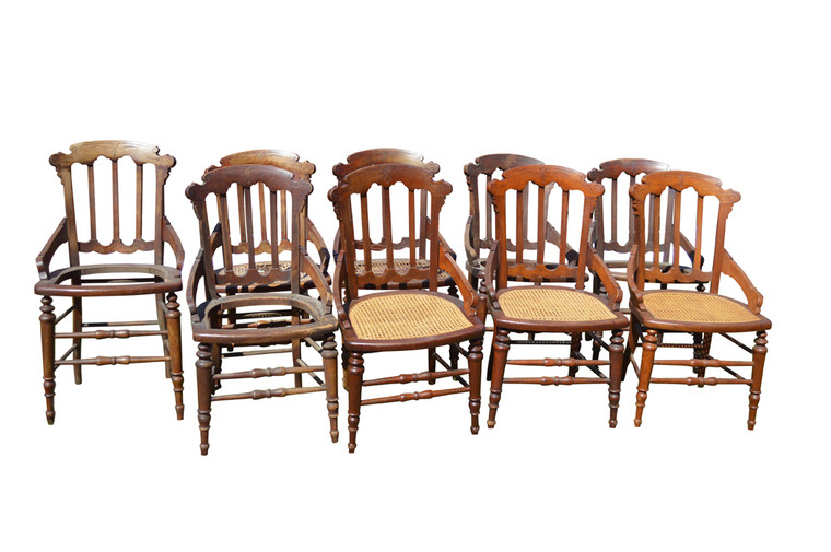 SOLD Set of 9 Victorian Walnut Dining Chairs **REDUCED PRICE**