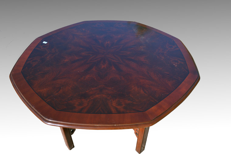 SOLD Octagon Burl Walnut Occasional Table by Drexel