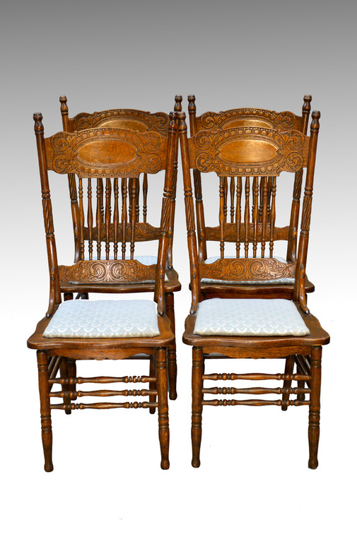 SOLD Antique Set of 4 Larkin #1 Press Back Chairs