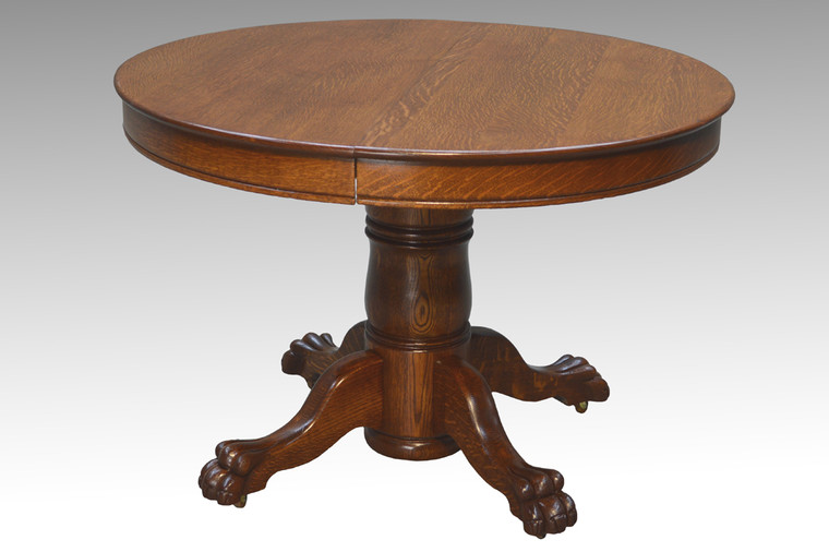 SOLD Antique Victorian Round Oak Claw Foot Dining Table