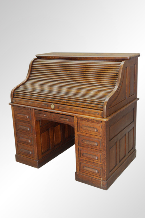 SOLD Antique Victorian Raised Panel Roll-top by Standard