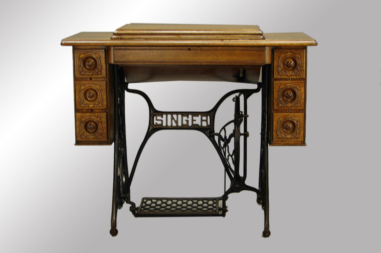 SOLD  Singer Six Drawer Carved Refinished Sewing Machine